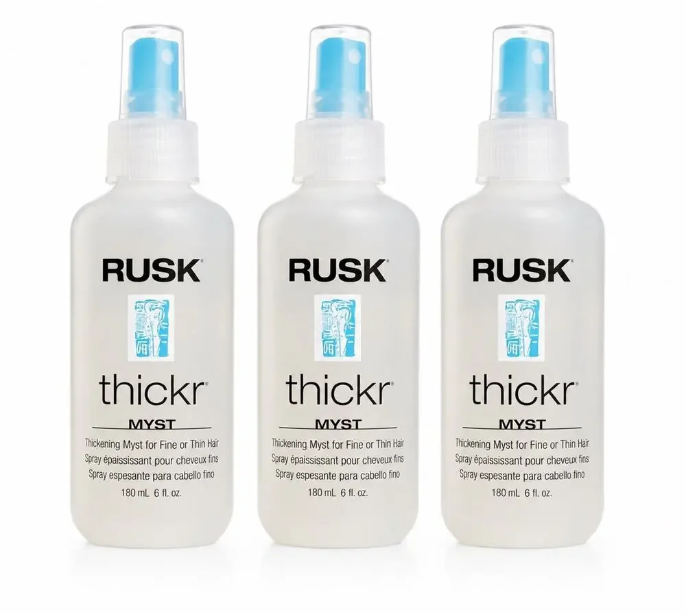 3x RUSK Thickr Myst Thickening Hair Spray Fine Thin Hair 6 fl oz 180ml